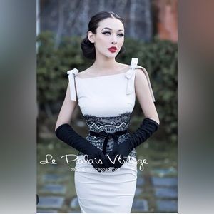 Black and white lace dress